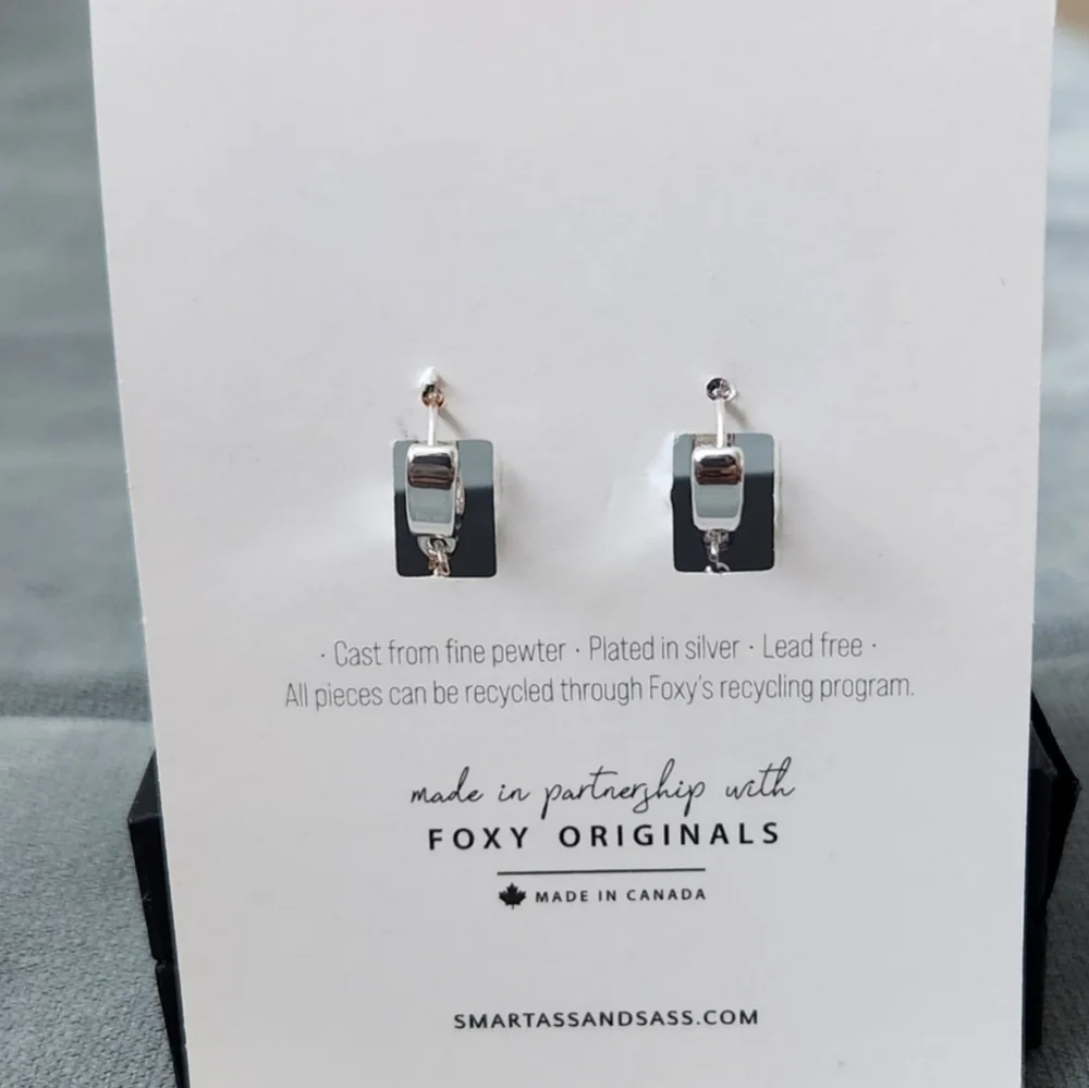 Foxy Originals Puffy Star Earrings Silver Tone 
